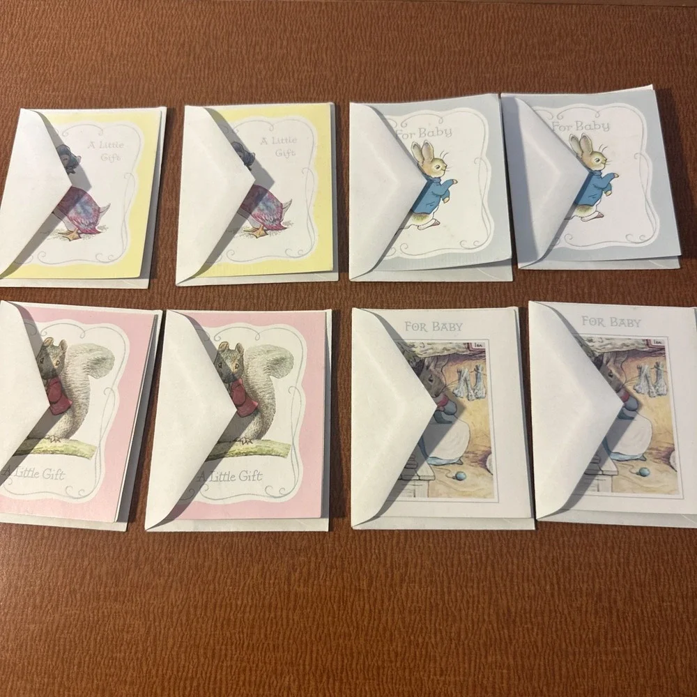 Set Of 8 Vtg Beatrix Potter Small Cards 